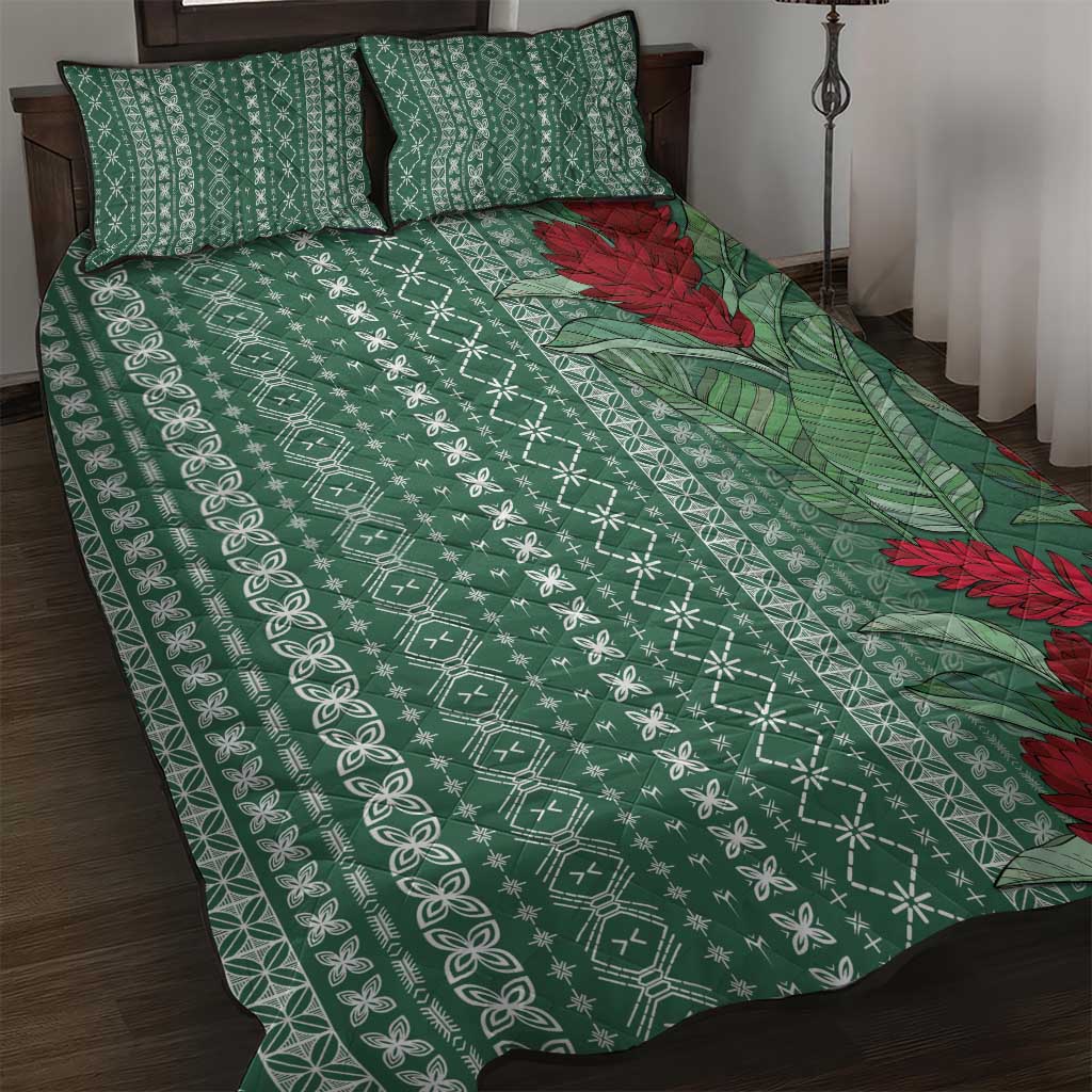 Women's Day Samoa Malu Tattoo Inspired Mix Teuila Quilt Bed Set Sage Green LT7 Sage Green - Polynesian Pride