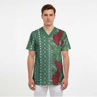 Women's Day Samoa Malu Tattoo Inspired Mix Teuila Scrub Top Sage Green LT7 - Polynesian Pride