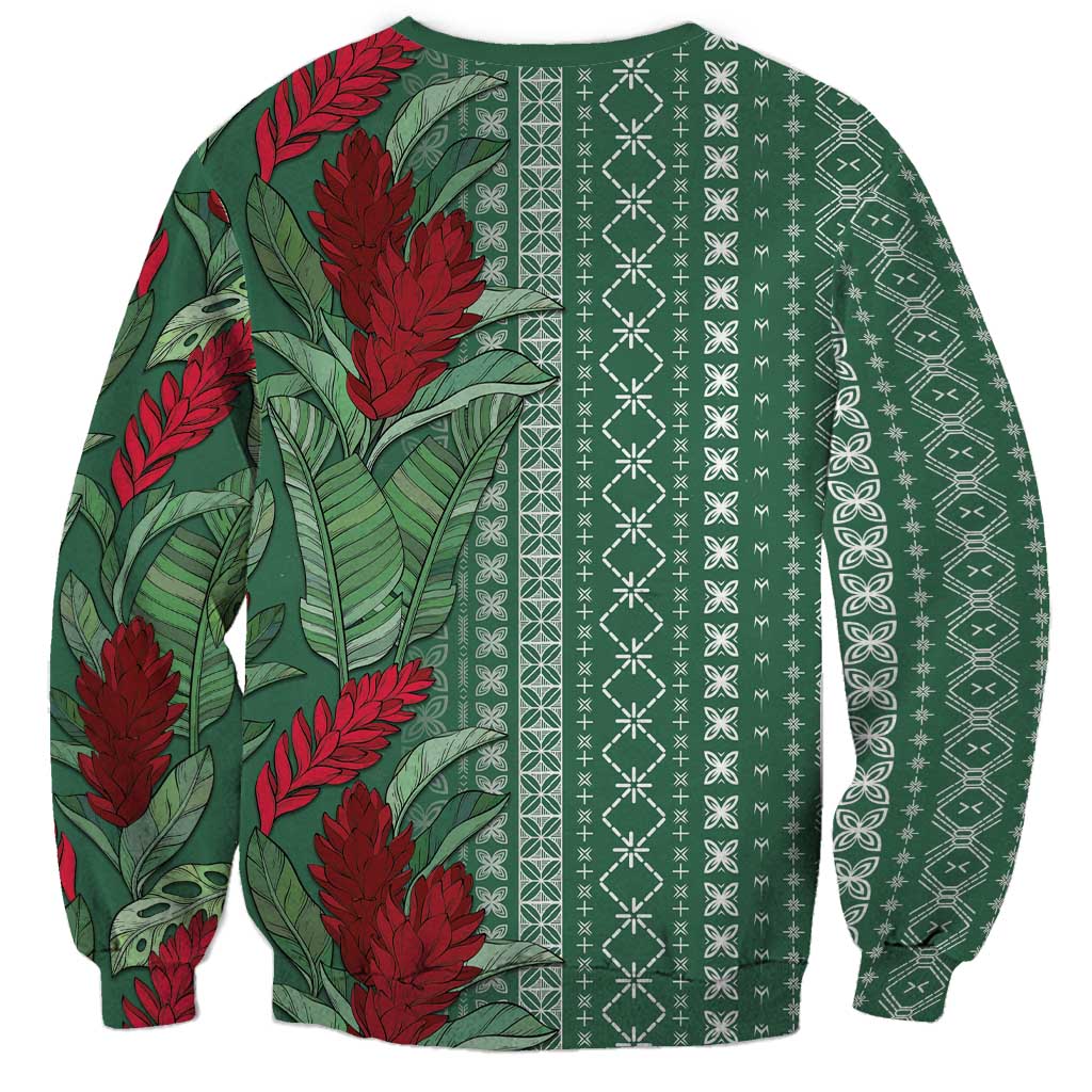 Women's Day Samoa Malu Tattoo Inspired Mix Teuila Sweatshirt Sage Green LT7 - Polynesian Pride