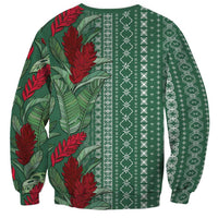 Women's Day Samoa Malu Tattoo Inspired Mix Teuila Sweatshirt Sage Green LT7 - Polynesian Pride