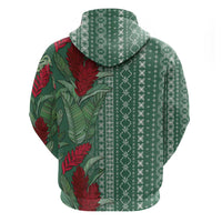 Women's Day Samoa Malu Tattoo Inspired Mix Teuila Zip Hoodie Sage Green LT7 - Polynesian Pride