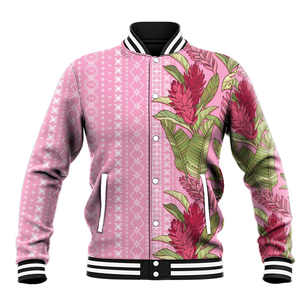 Women's Day Samoa Malu Tattoo Inspired Mix Teuila Baseball Jacket Rose Pink LT7 Unisex Rose Pink - Polynesian Pride