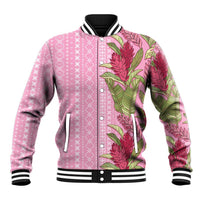 Women's Day Samoa Malu Tattoo Inspired Mix Teuila Baseball Jacket Rose Pink LT7 Unisex Rose Pink - Polynesian Pride