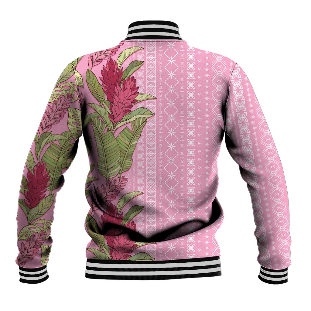 Women's Day Samoa Malu Tattoo Inspired Mix Teuila Baseball Jacket Rose Pink LT7 - Polynesian Pride