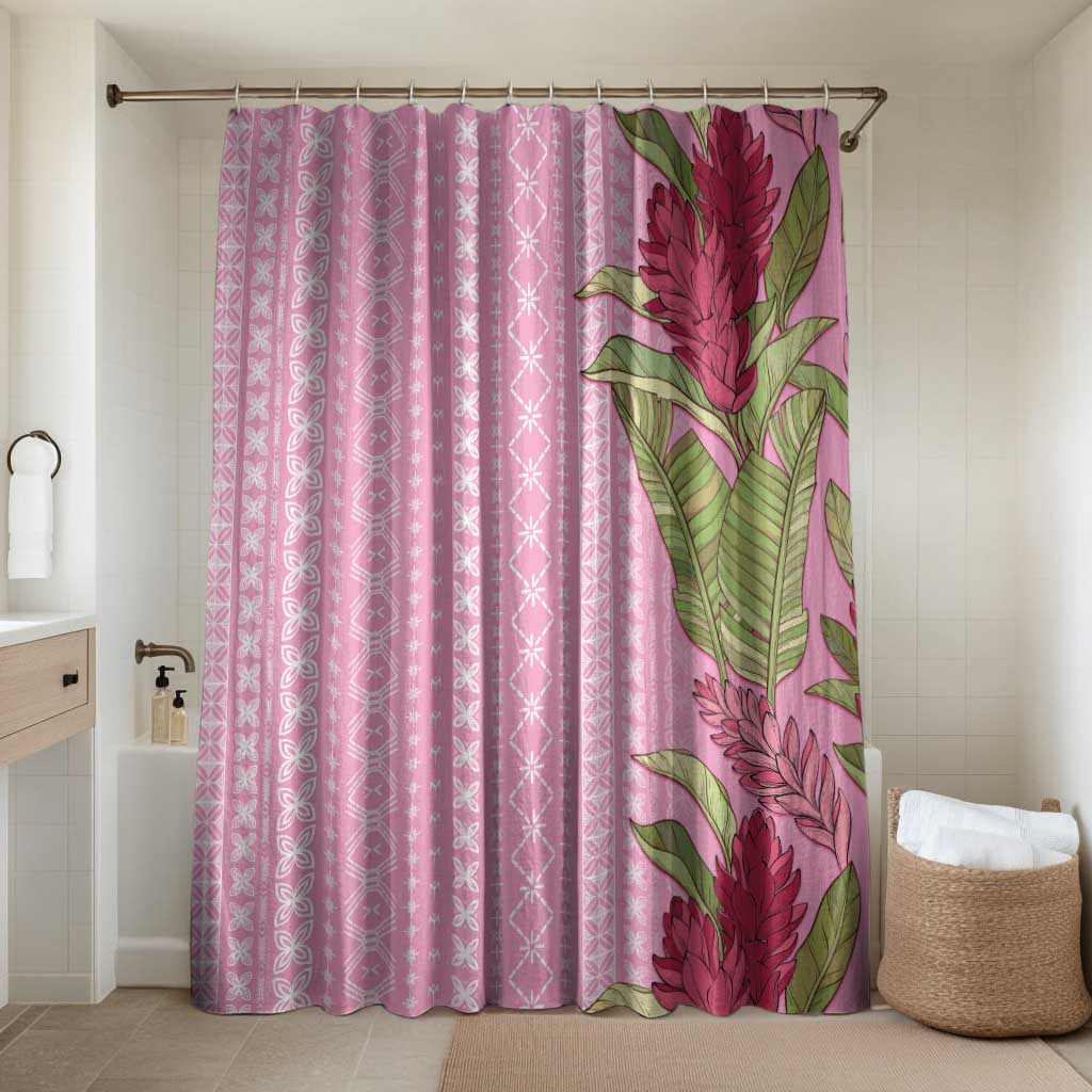 Women's Day Samoa Malu Tattoo Inspired Mix Teuila Bathroom Set Rose Pink LT7 Shower Curtain Only Rose Pink - Polynesian Pride