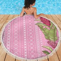 Women's Day Samoa Malu Tattoo Inspired Mix Teuila Beach Blanket Rose Pink LT7 - Polynesian Pride