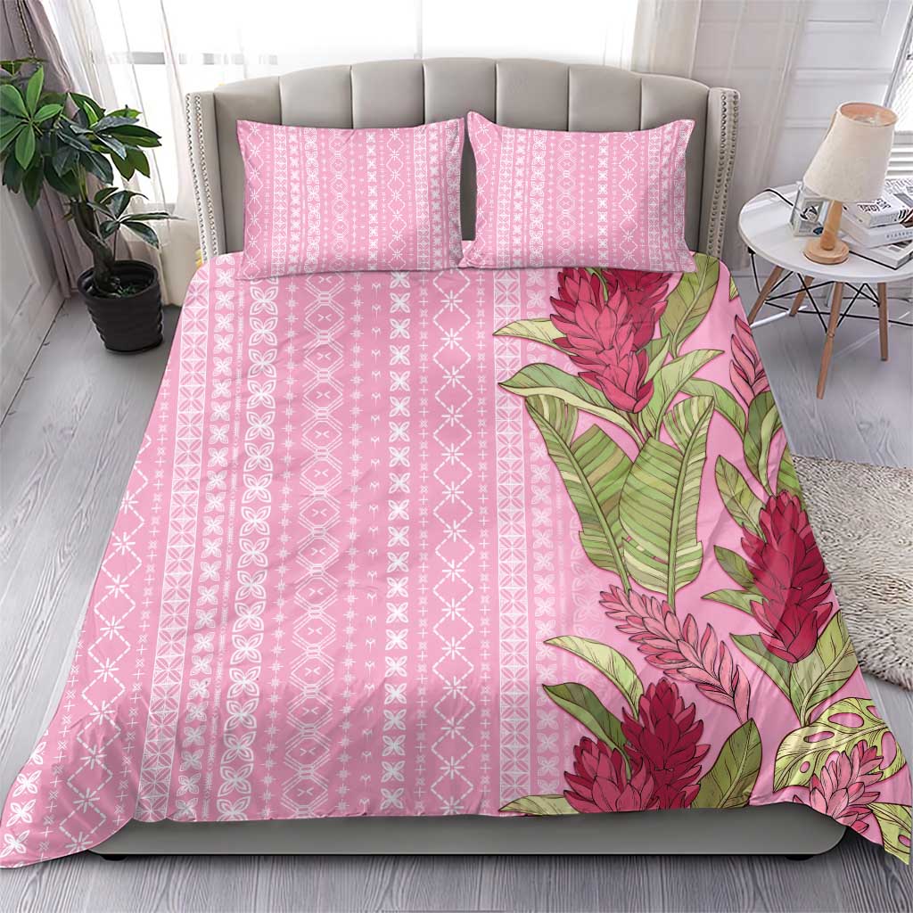 Women's Day Samoa Malu Tattoo Inspired Mix Teuila Bedding Set Rose Pink LT7 - Polynesian Pride