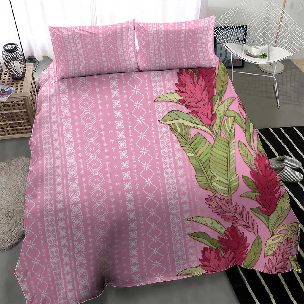 Women's Day Samoa Malu Tattoo Inspired Mix Teuila Bedding Set Rose Pink LT7 - Polynesian Pride