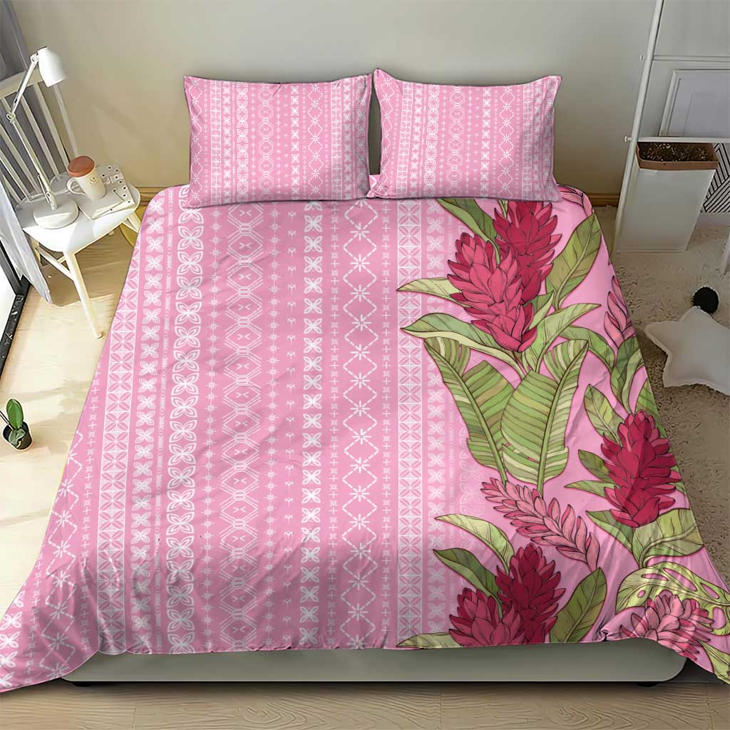 Women's Day Samoa Malu Tattoo Inspired Mix Teuila Bedding Set Rose Pink LT7 - Polynesian Pride