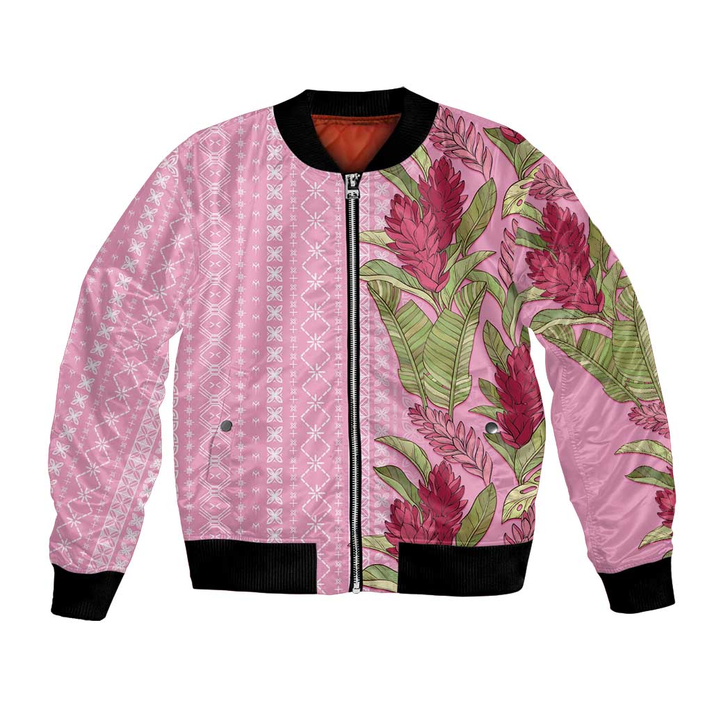Women's Day Samoa Malu Tattoo Inspired Mix Teuila Bomber Jacket Rose Pink LT7 Unisex Rose Pink - Polynesian Pride