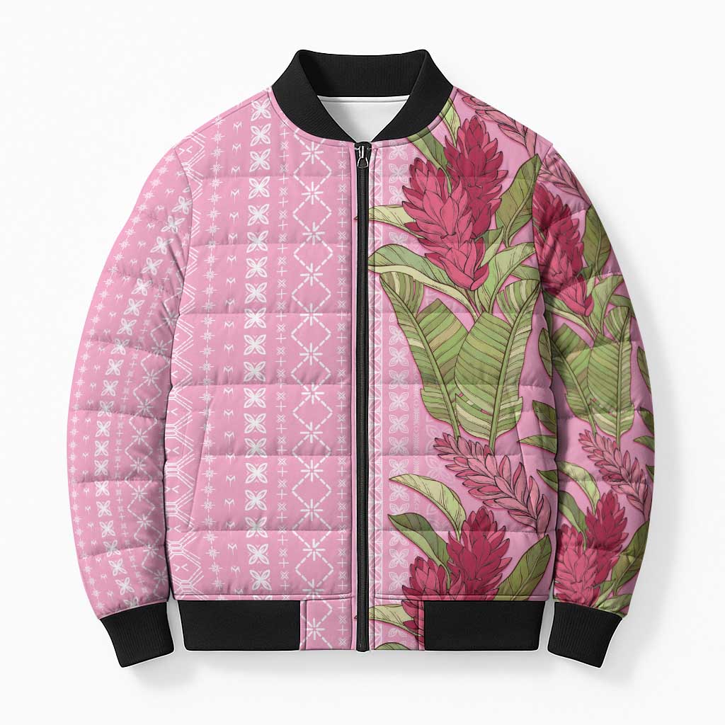 Women's Day Samoa Malu Tattoo Inspired Mix Teuila Bomber Puffer Jacket Rose Pink LT7 Unisex Rose Pink - Polynesian Pride