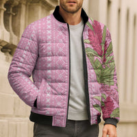 Women's Day Samoa Malu Tattoo Inspired Mix Teuila Bomber Puffer Jacket Rose Pink LT7 - Polynesian Pride