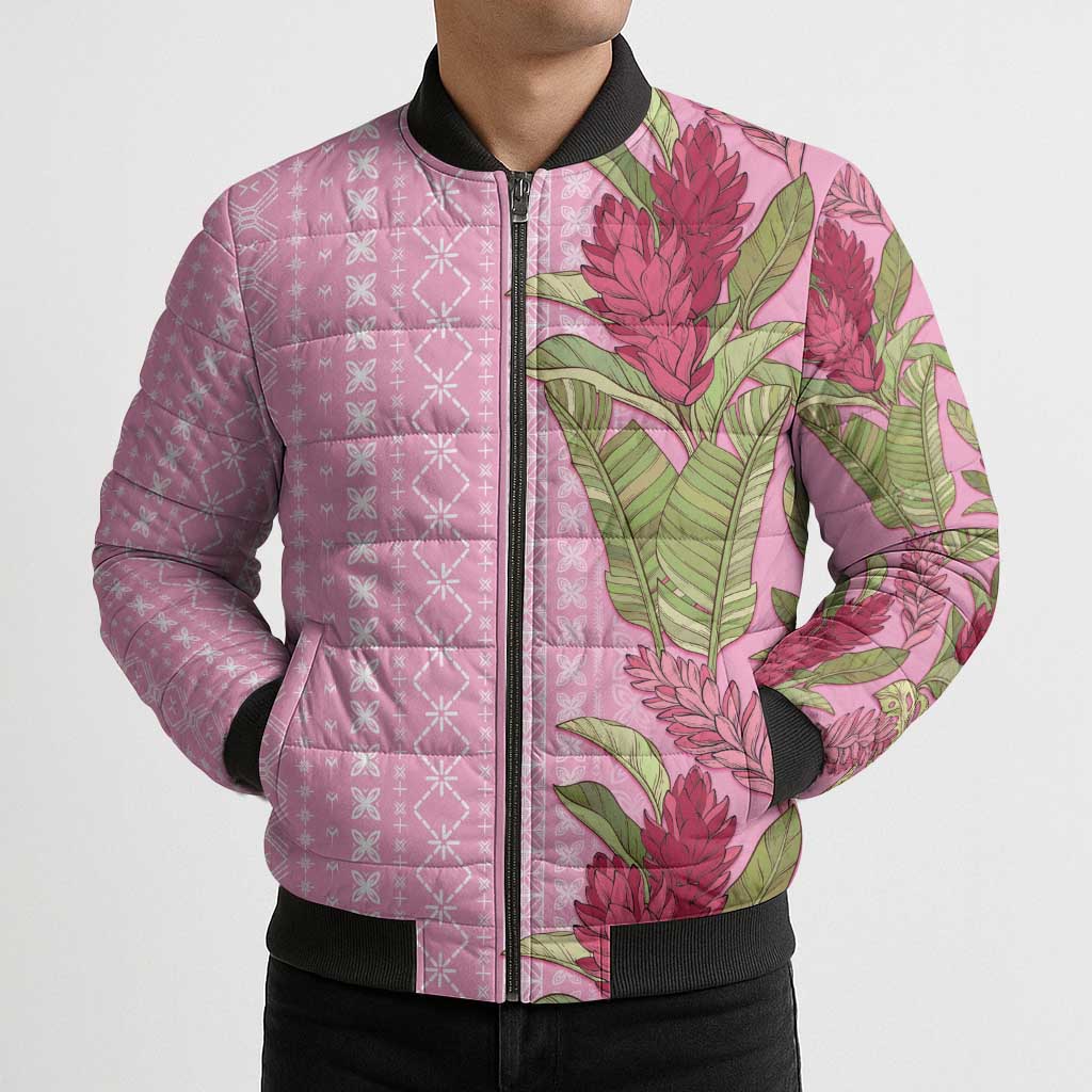 Women's Day Samoa Malu Tattoo Inspired Mix Teuila Bomber Puffer Jacket Rose Pink LT7 - Polynesian Pride