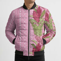 Women's Day Samoa Malu Tattoo Inspired Mix Teuila Bomber Puffer Jacket Rose Pink LT7 - Polynesian Pride