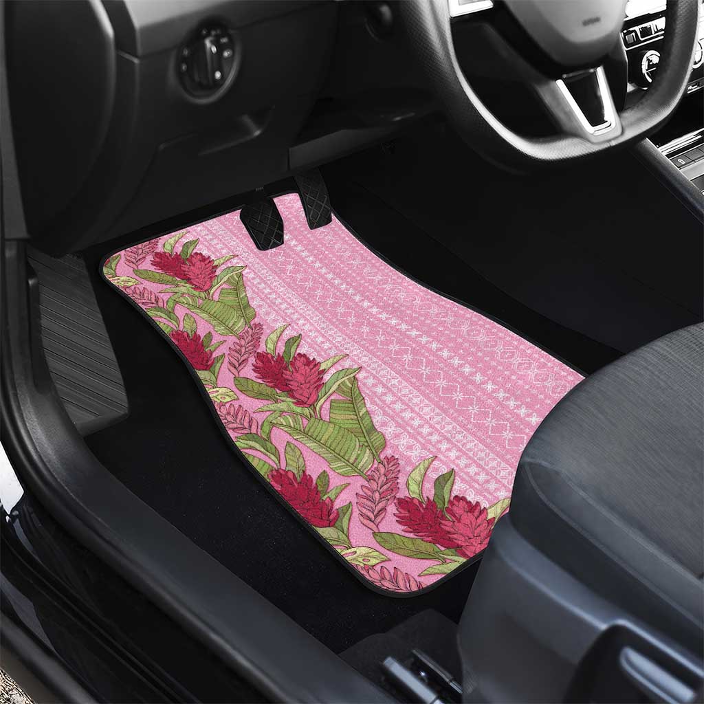 Women's Day Samoa Malu Tattoo Inspired Mix Teuila Car Mats Rose Pink LT7 - Polynesian Pride