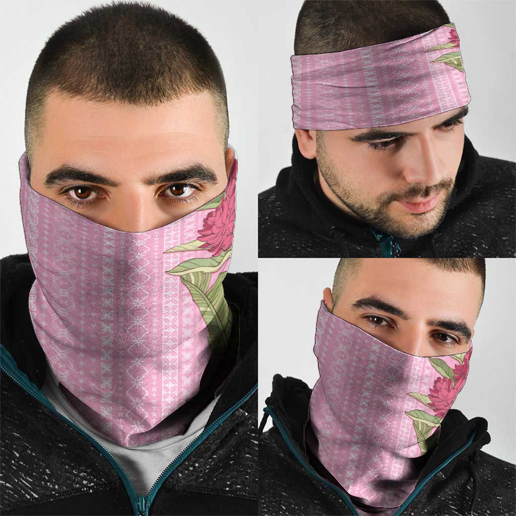 Women's Day Samoa Malu Tattoo Inspired Mix Teuila Neck Gaiter Rose Pink LT7 - Polynesian Pride
