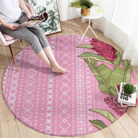 Women's Day Samoa Malu Tattoo Inspired Mix Teuila Round Carpet Rose Pink LT7 - Polynesian Pride