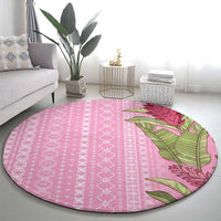 Women's Day Samoa Malu Tattoo Inspired Mix Teuila Round Carpet Rose Pink LT7 - Polynesian Pride