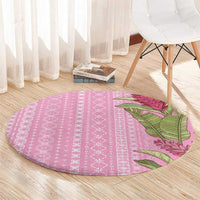 Women's Day Samoa Malu Tattoo Inspired Mix Teuila Round Carpet Rose Pink LT7 - Polynesian Pride