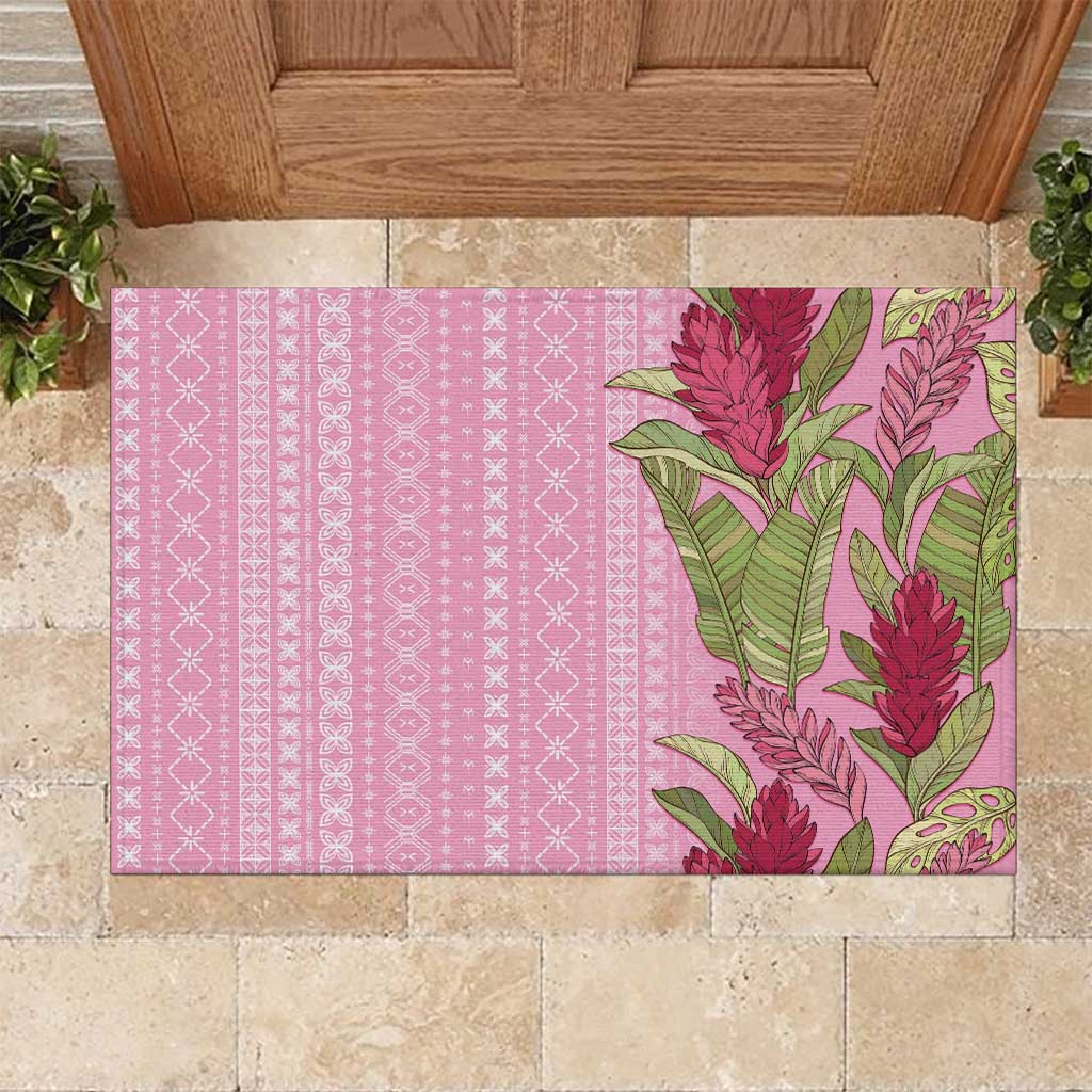 Women's Day Samoa Malu Tattoo Inspired Mix Teuila Rubber Doormat Rose Pink LT7 Rose Pink - Polynesian Pride