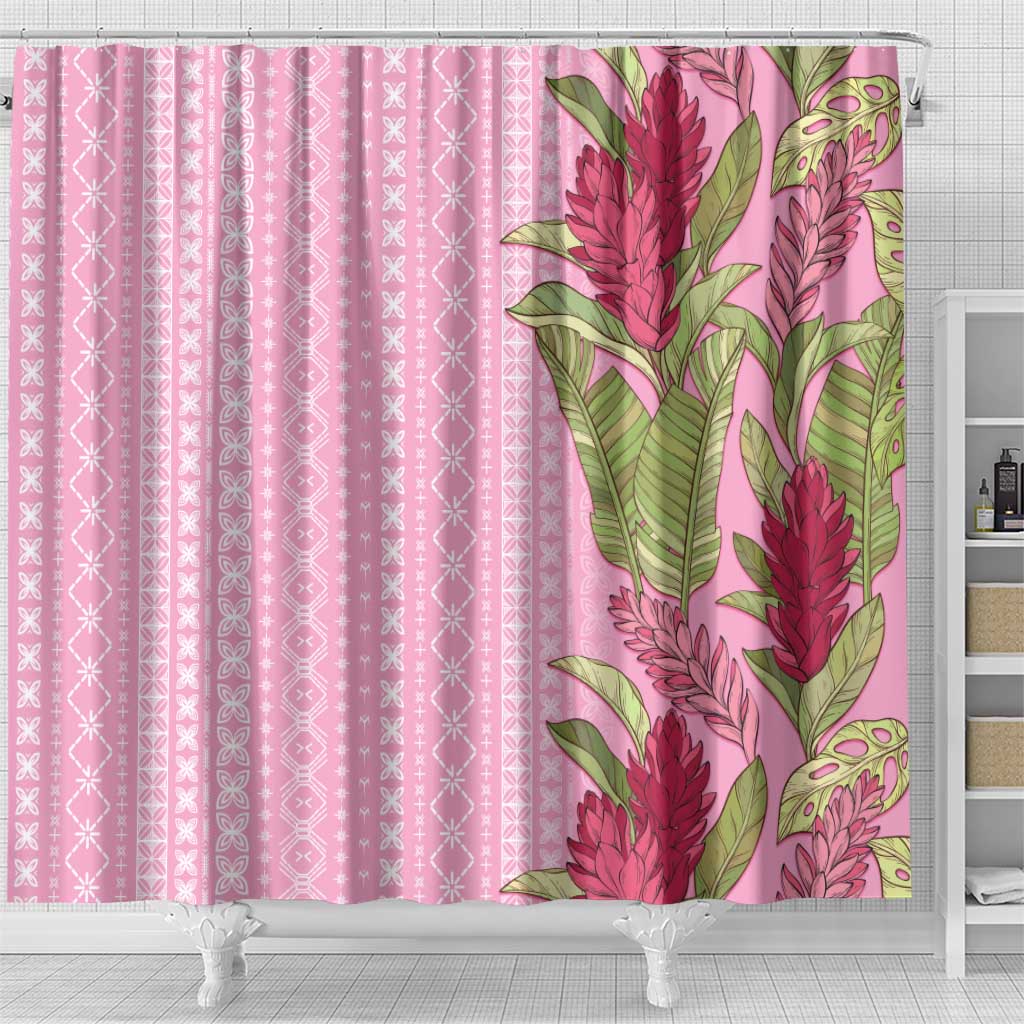 Women's Day Samoa Malu Tattoo Inspired Mix Teuila Shower Curtain Rose Pink LT7 - Polynesian Pride