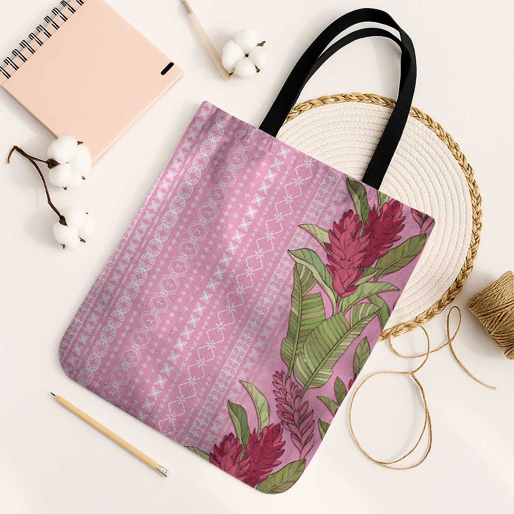 Women's Day Samoa Malu Tattoo Inspired Mix Teuila Tote Bag Rose Pink LT7 Black Strap One Size Rose Pink - Polynesian Pride