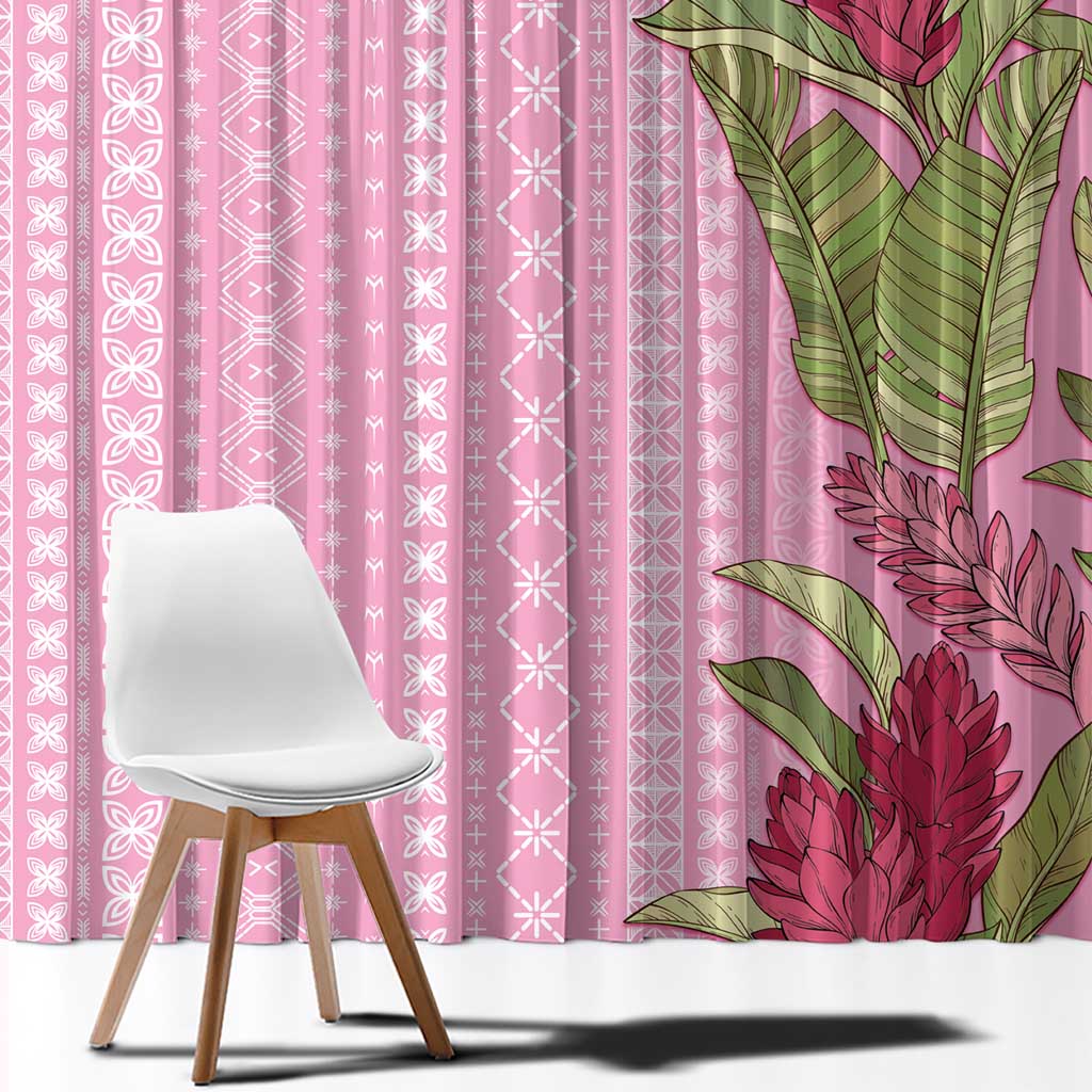 Women's Day Samoa Malu Tattoo Inspired Mix Teuila Window Curtain Rose Pink LT7 - Polynesian Pride