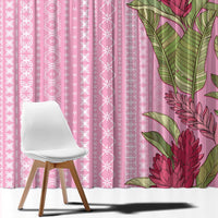 Women's Day Samoa Malu Tattoo Inspired Mix Teuila Window Curtain Rose Pink LT7 - Polynesian Pride