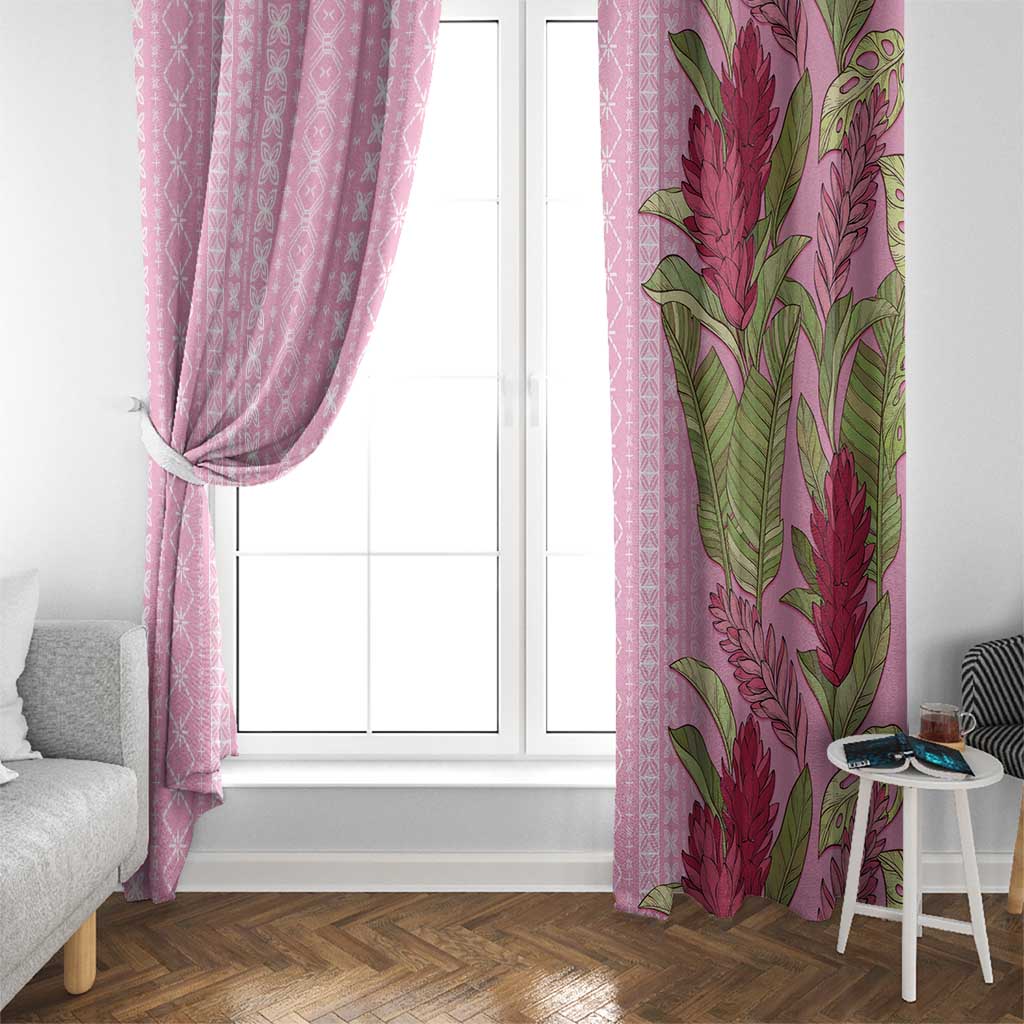 Women's Day Samoa Malu Tattoo Inspired Mix Teuila Window Curtain Rose Pink LT7 - Polynesian Pride