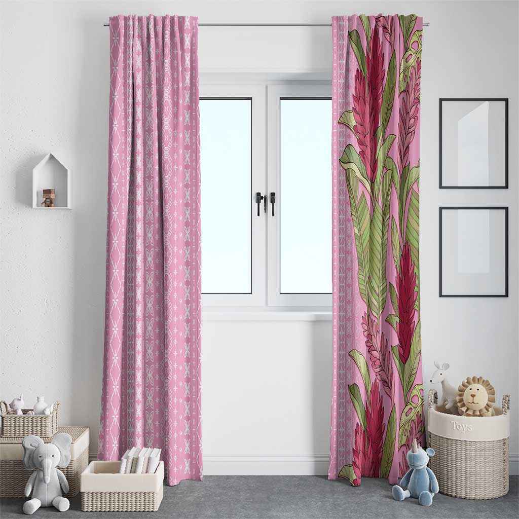 Women's Day Samoa Malu Tattoo Inspired Mix Teuila Window Curtain Rose Pink LT7 - Polynesian Pride