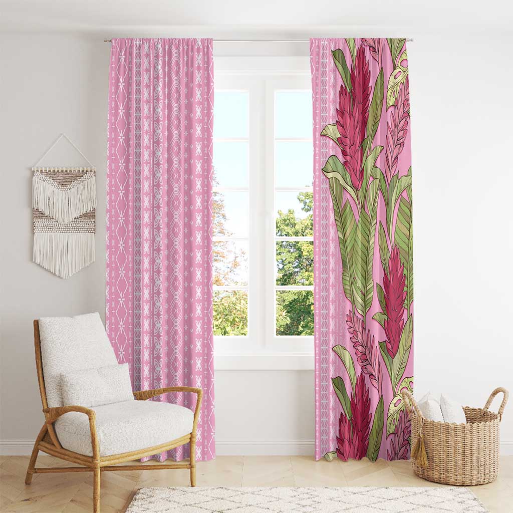Women's Day Samoa Malu Tattoo Inspired Mix Teuila Window Curtain Rose Pink LT7 - Polynesian Pride