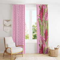 Women's Day Samoa Malu Tattoo Inspired Mix Teuila Window Curtain Rose Pink LT7 - Polynesian Pride