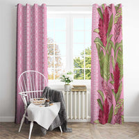 Women's Day Samoa Malu Tattoo Inspired Mix Teuila Window Curtain Rose Pink LT7 - Polynesian Pride
