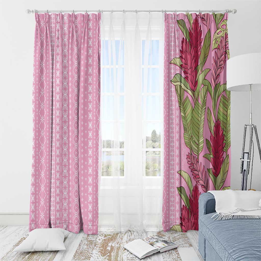 Women's Day Samoa Malu Tattoo Inspired Mix Teuila Window Curtain Rose Pink LT7 - Polynesian Pride