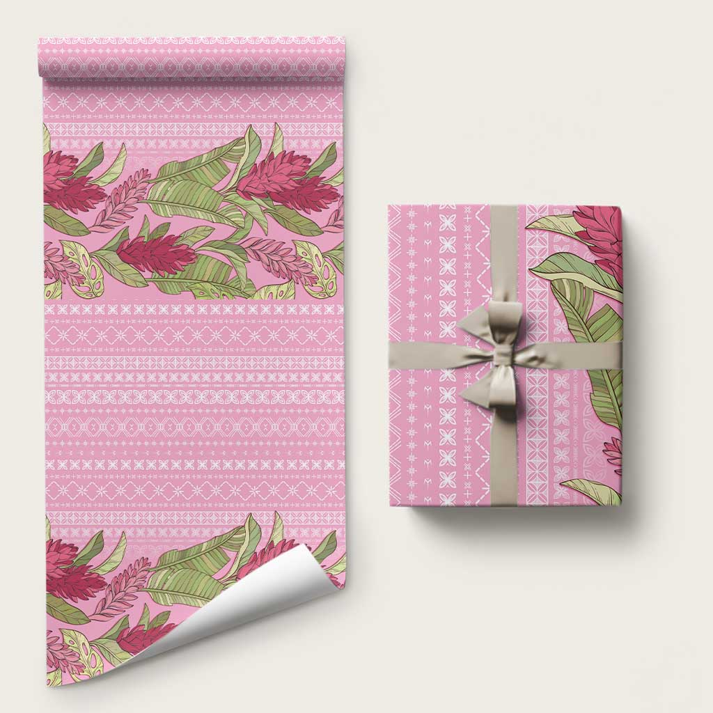 Women's Day Samoa Malu Tattoo Inspired Mix Teuila Wrapping Paper Rose Pink LT7 58" × 23" Rose Pink - Polynesian Pride