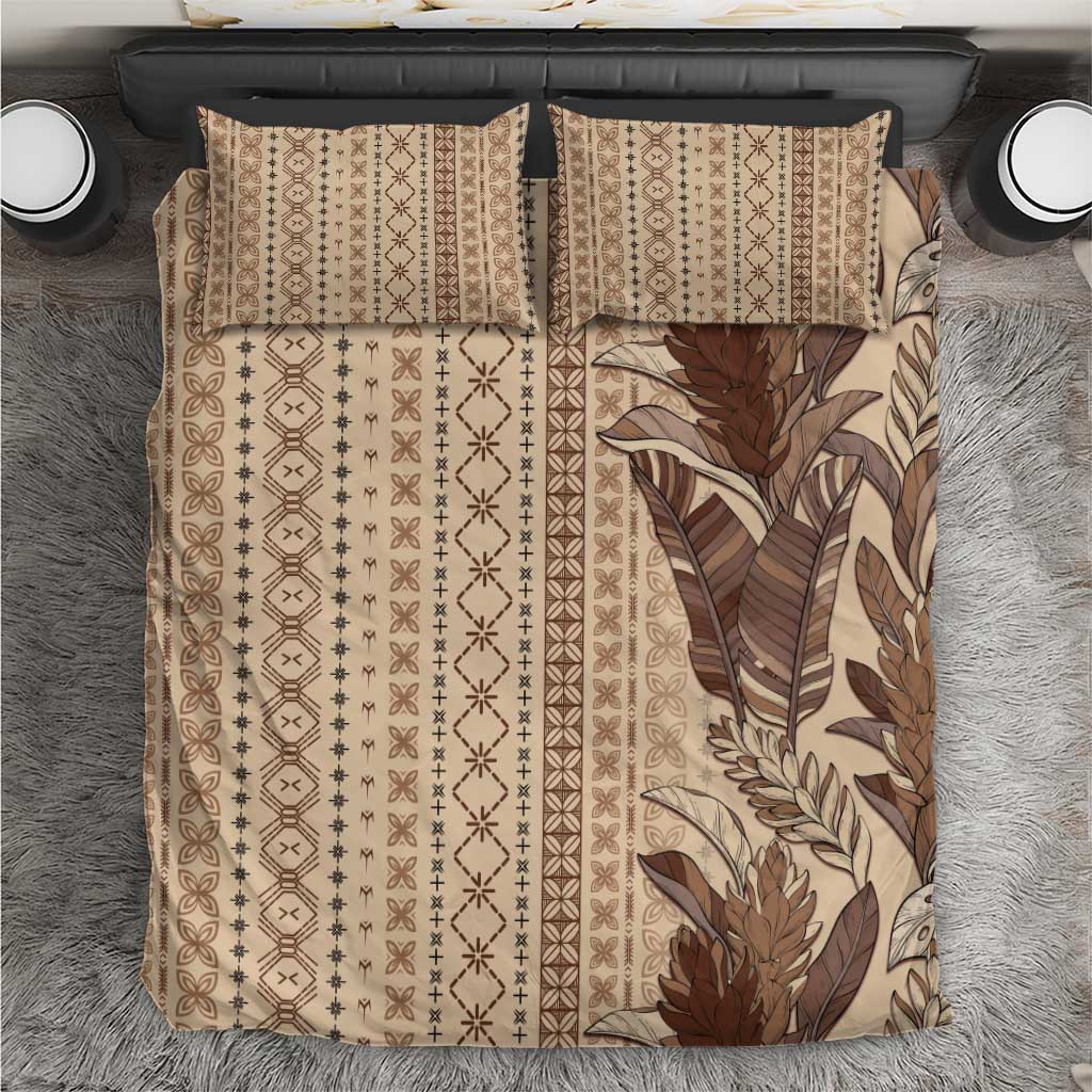 Women's Day Samoa Malu Tattoo Inspired Mix Teuila Bedding Set Vintage Tapa LT7 Beige - Polynesian Pride