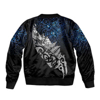 Maori Matariki Bomber Jacket Landscape Styled Fern - Galaxy LT7 - Polynesian Pride