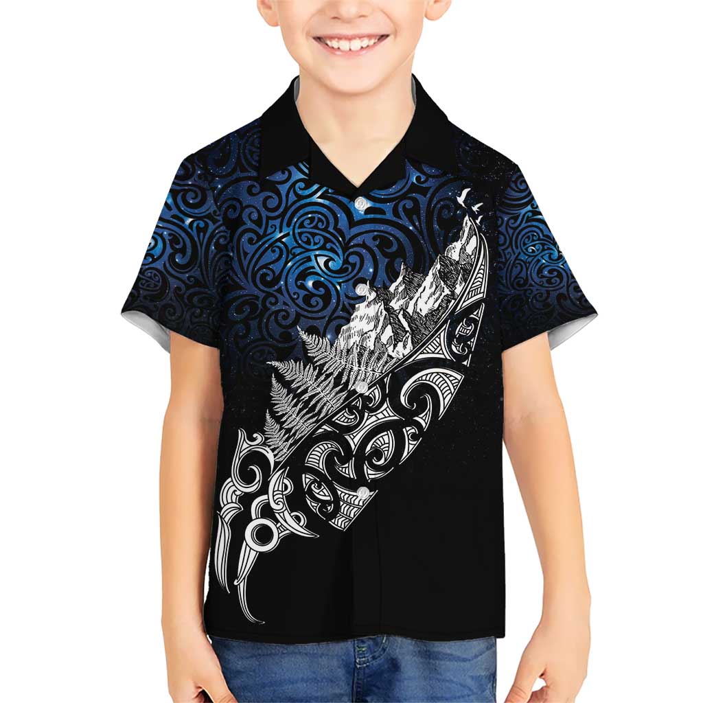 Maori Matariki Hawaiian Shirt Landscape Styled Fern - Galaxy LT7 - Polynesian Pride