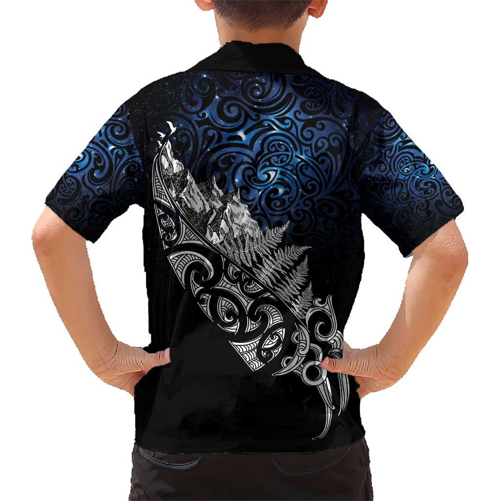 Maori Matariki Hawaiian Shirt Landscape Styled Fern - Galaxy LT7 - Polynesian Pride