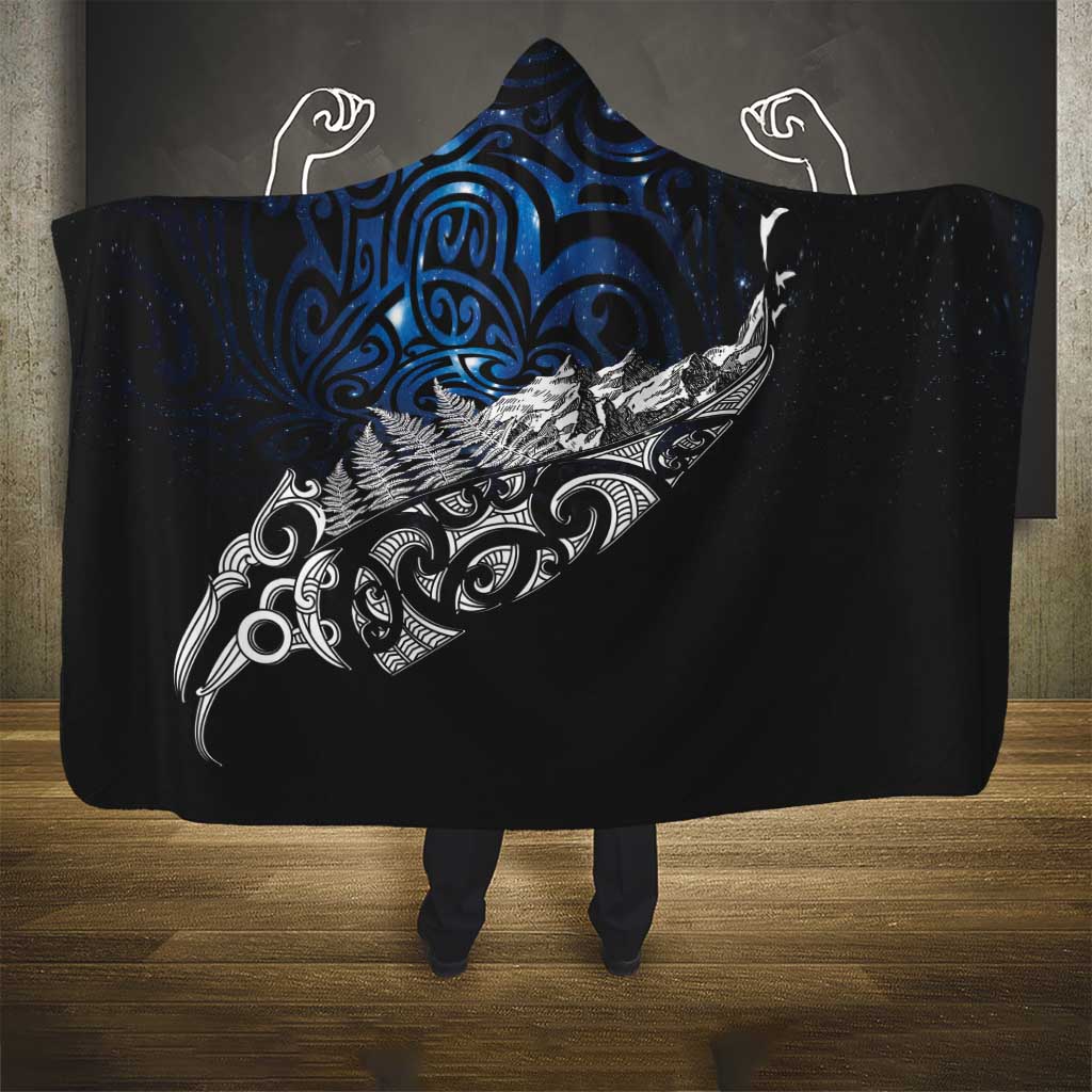 Maori Matariki Hooded Blanket Landscape Styled Fern - Galaxy LT7 - Polynesian Pride