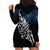 Maori Matariki Hoodie Dress Landscape Styled Fern - Galaxy