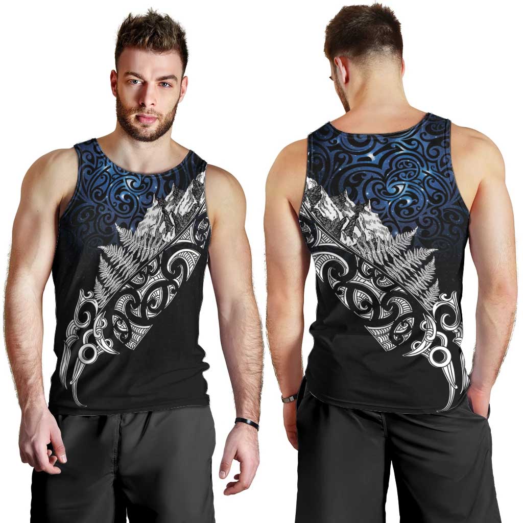Maori Matariki Men Tank Top Landscape Styled Fern - Galaxy LT7 - Polynesian Pride