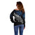 Maori Matariki Off Shoulder Sweater Landscape Styled Fern - Galaxy