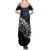 Maori Matariki Summer Maxi Dress Landscape Styled Fern - Galaxy