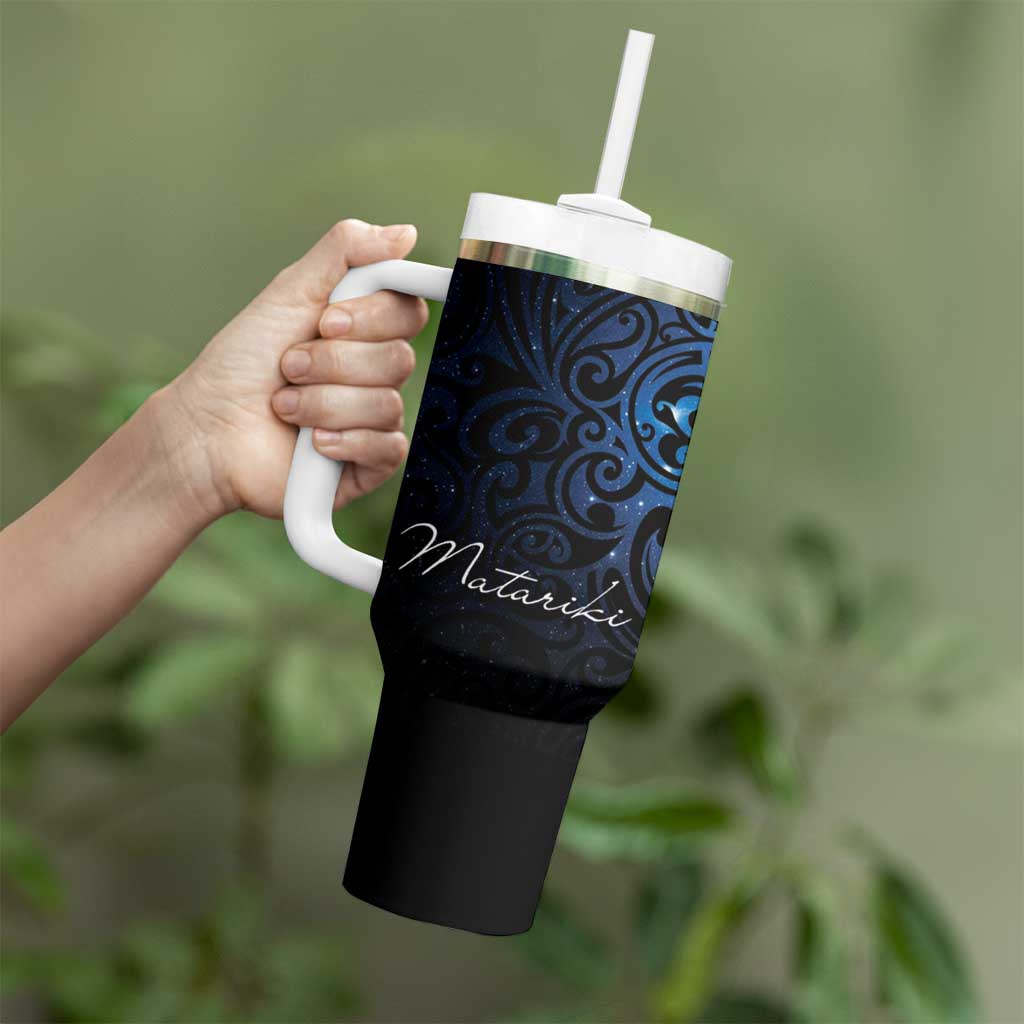 Maori Matariki Tumbler With Handle Landscape Styled Fern - Galaxy LT7 - Polynesian Pride