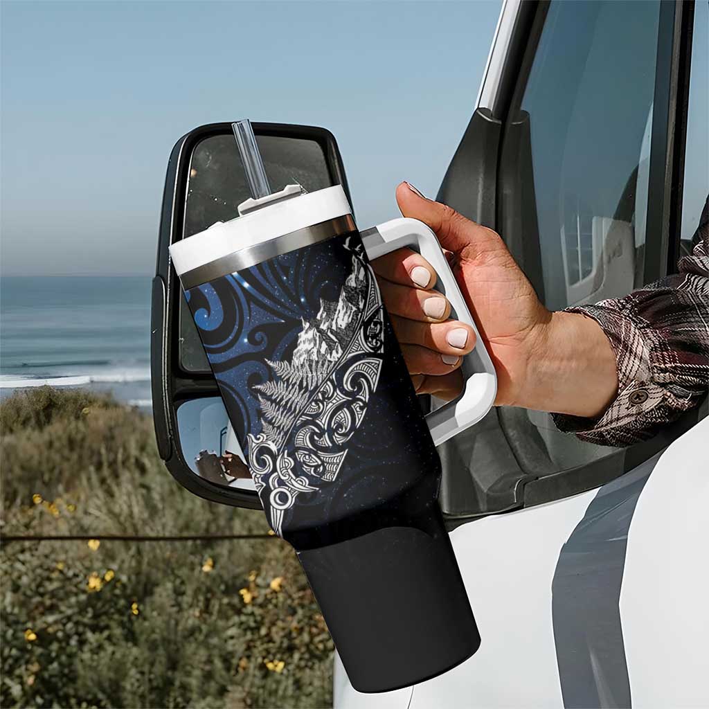Maori Matariki Tumbler With Handle Landscape Styled Fern - Galaxy LT7 - Polynesian Pride