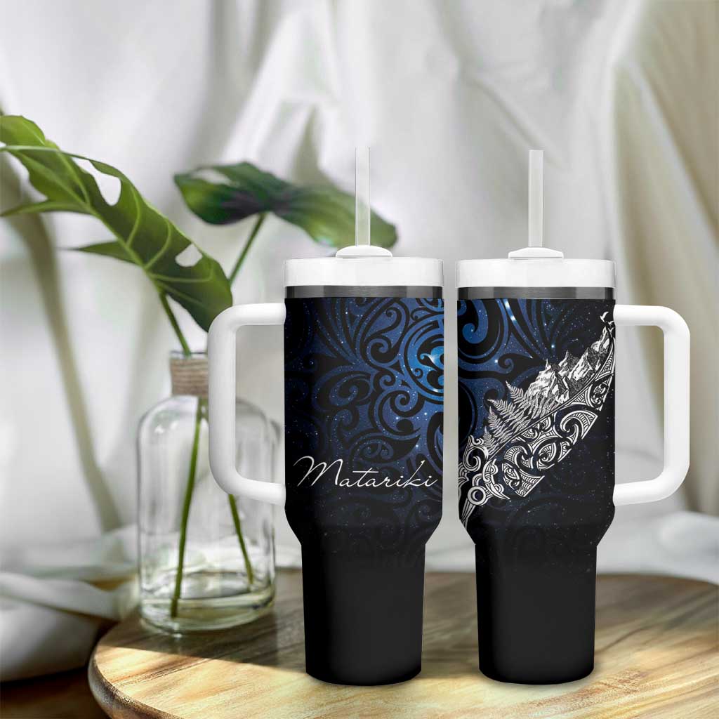 Maori Matariki Tumbler With Handle Landscape Styled Fern - Galaxy LT7 - Polynesian Pride
