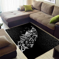 Maori Matariki Area Rug Landscape Styled Fern - Monochrome LT7 - Polynesian Pride