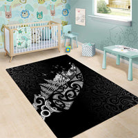 Maori Matariki Area Rug Landscape Styled Fern - Monochrome LT7 - Polynesian Pride