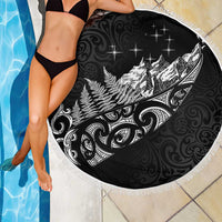 Maori Matariki Beach Blanket Landscape Styled Fern - Monochrome LT7 - Polynesian Pride
